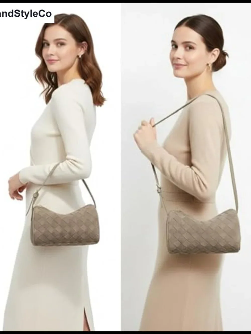 Woven Faux Suede Hobo Bag Adjustable Strap Crossbody Clutch
